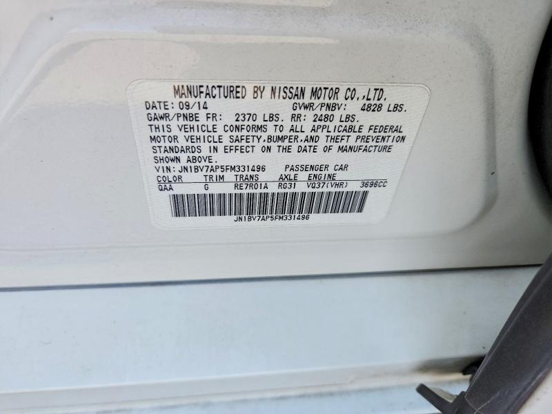 60525866 :رقم المزاد ، JN1BV7AP5FM331496 vin ، 2015 Infiniti Q50 مزاد بيع
