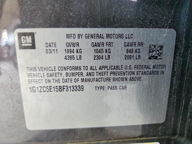 2011 Chevrolet Malibu მანქანა იყიდება აუქციონზე, vin: 1G1ZC5E15BF313339, აუქციონის ნომერი: 61123306