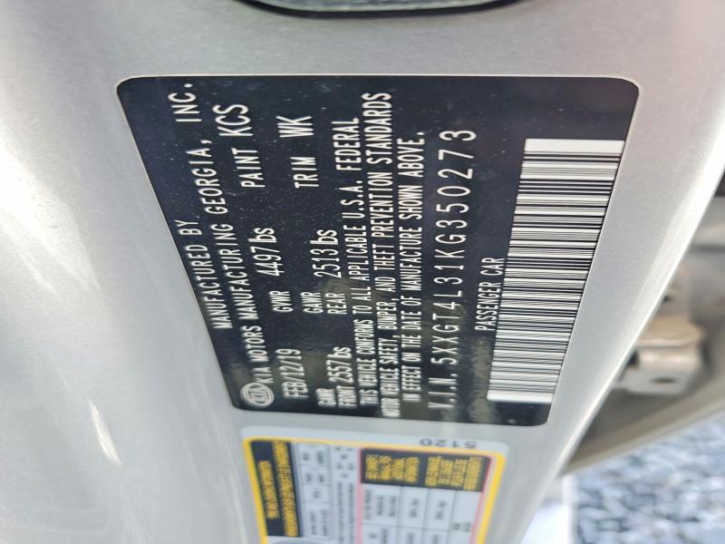 60162636 :رقم المزاد ، 5XXGT4L31KG350273 vin ، 2019 Kia Optima مزاد بيع