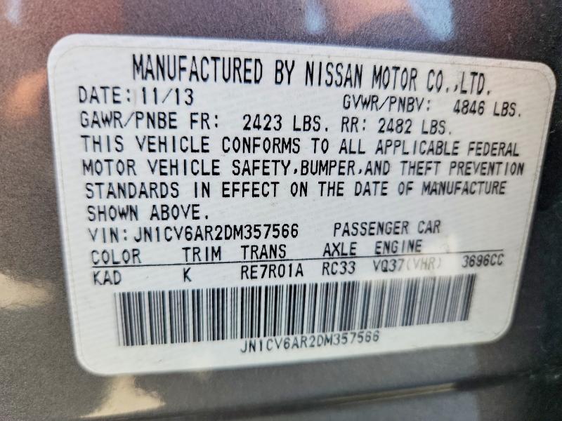 Продаж на аукціоні авто 2013 Infiniti G37 Sedan, vin: JN1CV6AR2DM357566, номер лоту: 59672076