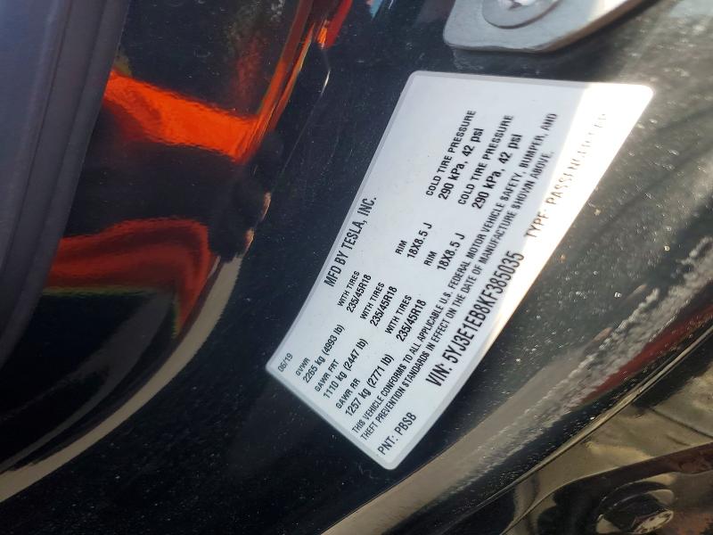 Aukcja sprzedaży 2019 Tesla Model 3, vin: 5YJ3E1EB8KF385035, numer aukcji: 60847666