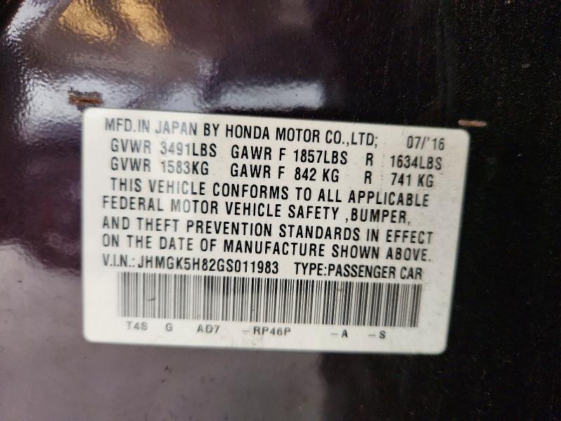 Продажа на аукционе авто 2016 Honda Fit, vin: JHMGK5H82GS011983, номер лота: 61977806