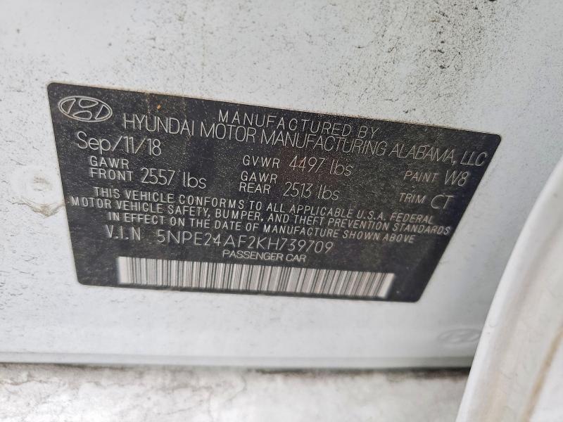 Продаж на аукціоні авто 2019 Hyundai Sonata, vin: 5NPE24AF2KH739709, номер лоту: 62916366