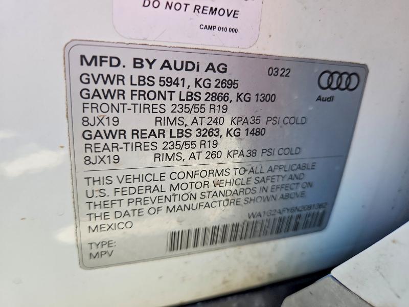Продажа на аукционе авто 2022 Audi Q5 E, vin: WA1G2AFY6N2081362, номер лота: 60654936