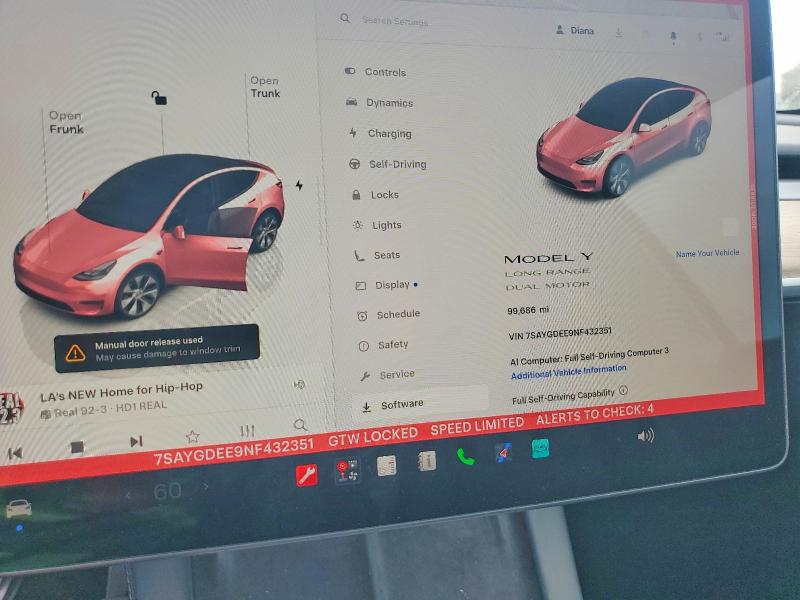 Продаж на аукціоні авто 2022 Tesla Model Y, vin: 7SAYGDEE9NF432351, номер лоту: 59312126