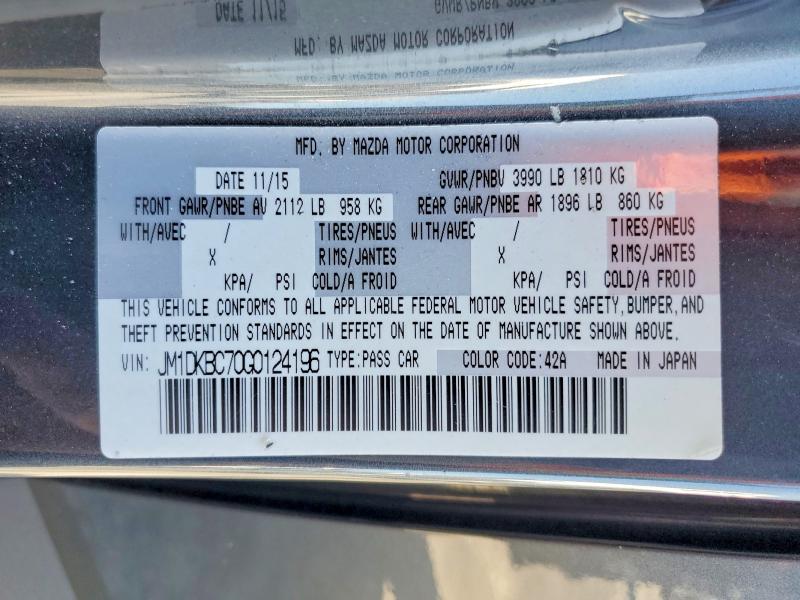 Продажа на аукционе авто 2016 Mazda Cx-3, vin: JM1DKBC70G0124196, номер лота: 62630316