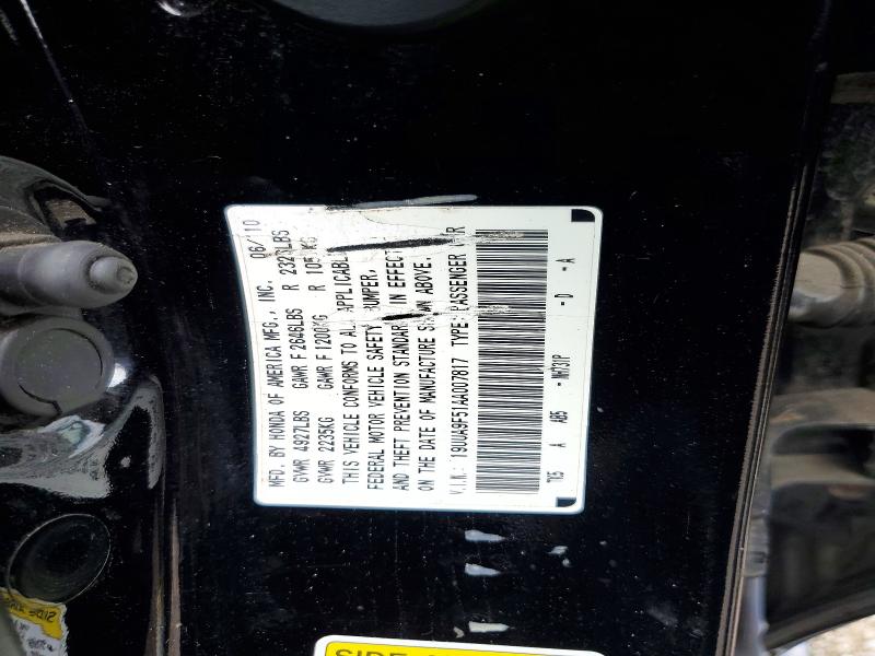 62061746 :رقم المزاد ، 19UUA9F51AA007817 vin ، 2010 Acura Tl مزاد بيع