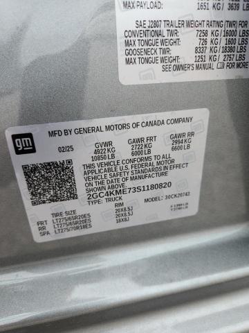 Продажа на аукционе авто 2025 Chevrolet Silverado, vin: 2GC4KME73S1180820, номер лота: 60415356