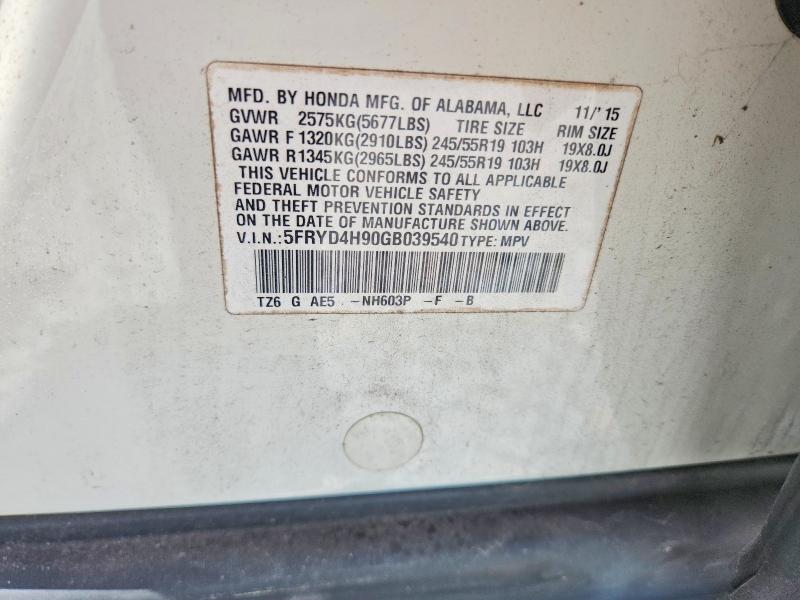 Продаж на аукціоні авто 2016 Acura Mdx, vin: 5FRYD4H90GB039540, номер лоту: 61298636