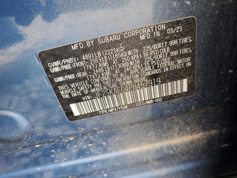 60931766 :رقم المزاد ، JF2SKAEC4PH457919 vin ، 2023 Subaru Forester مزاد بيع