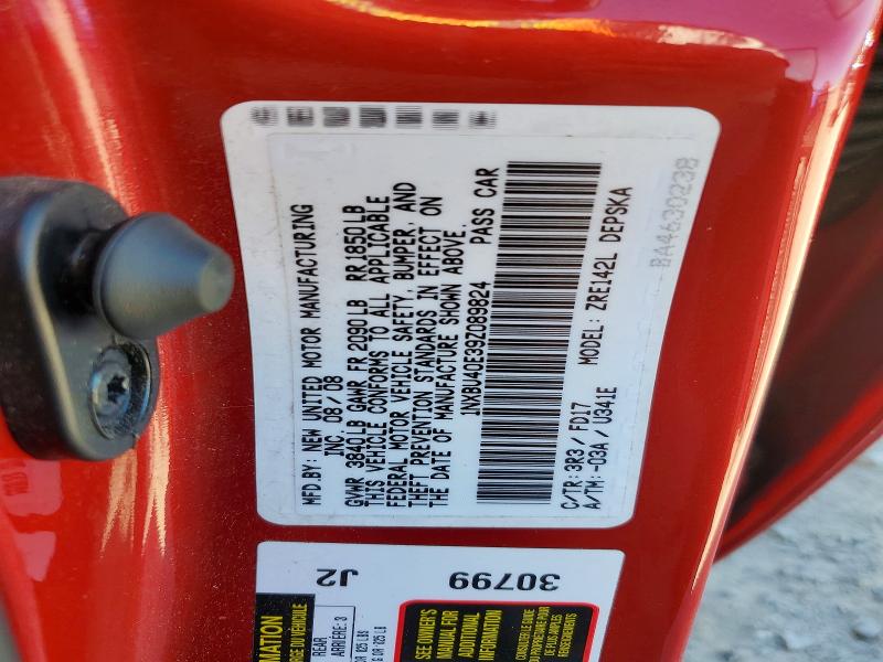 63060246 :رقم المزاد ، 1NXBU40E39Z089824 vin ، 2009 Toyota Corolla مزاد بيع