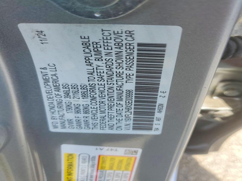 Aukcja sprzedaży 2025 Honda Civic, vin: 19XFL2H8XSE009998, numer aukcji: 61676936