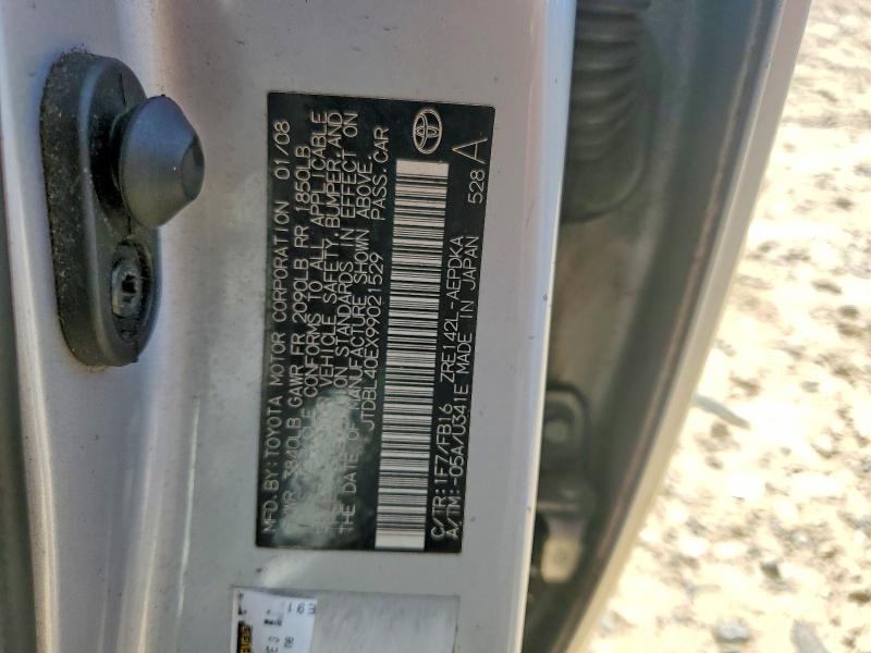 Продаж на аукціоні авто 2009 Toyota Corolla, vin: JTDBL40EX99021529, номер лоту: 60465176