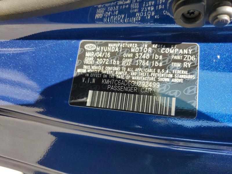 Продаж на аукціоні авто 2016 Hyundai Veloster, vin: KMHTC6AD6GU292499, номер лоту: 61445566