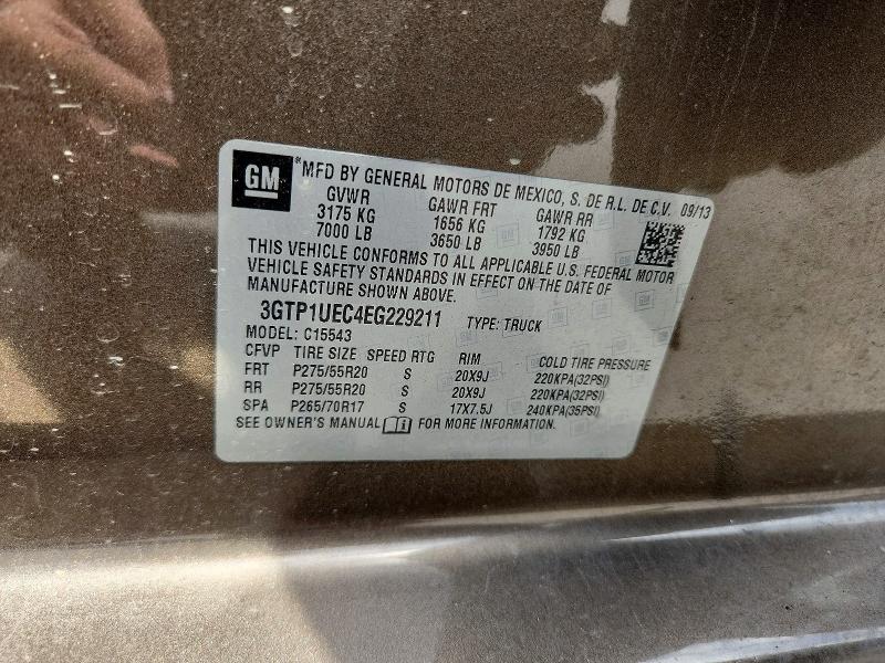 Aukcja sprzedaży 2014 Gmc Sierra, vin: 3GTP1UEC4EG229211, numer aukcji: 61580456