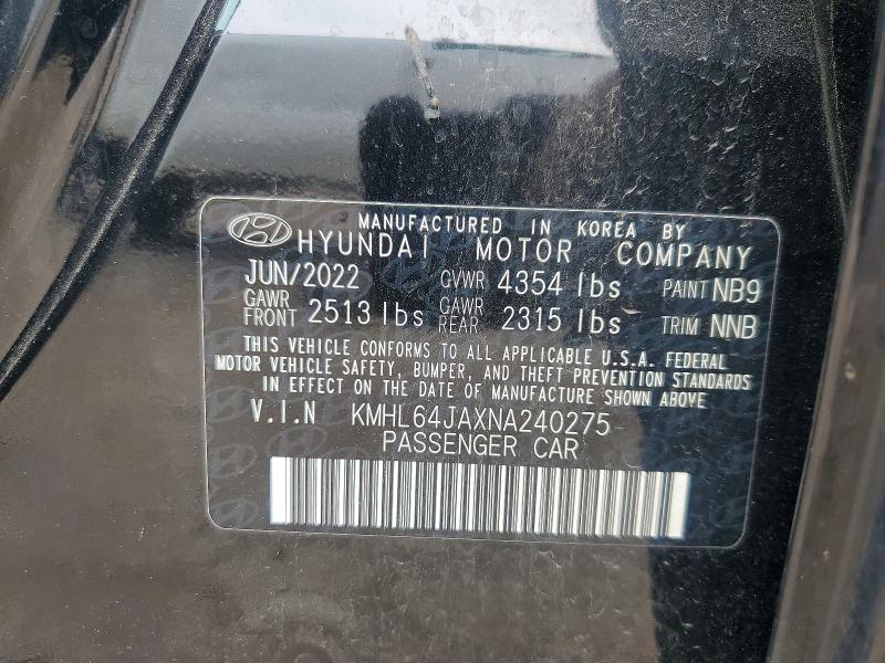 Aukcja sprzedaży 2022 Hyundai Sonata, vin: KMHL64JAXNA240275, numer aukcji: 61372426