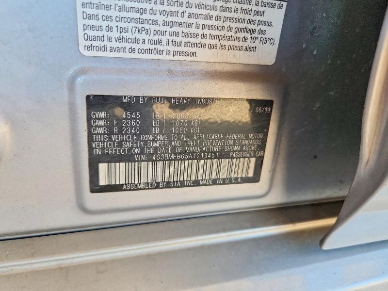 2010 Subaru Legacy მანქანა იყიდება აუქციონზე, vin: 4S3BMFH65A1213451, აუქციონის ნომერი: 60315556