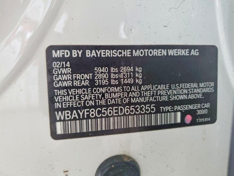 Продажа на аукционе авто 2014 Bmw 750, vin: WBAYF8C56ED653355, номер лота: 62829886