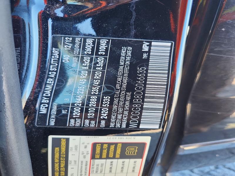 63205806 :رقم المزاد ، WDCGG8JB8DG066635 vin ، 2013 Mercedes-benz Glk مزاد بيع