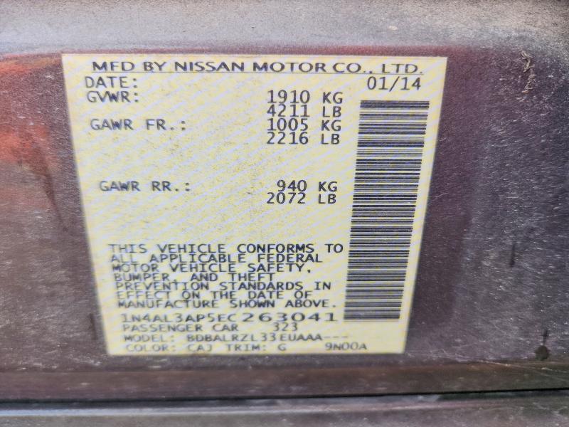 60409046 :رقم المزاد ، 1N4AL3AP5EC263041 vin ، 2014 Nissan Altima مزاد بيع