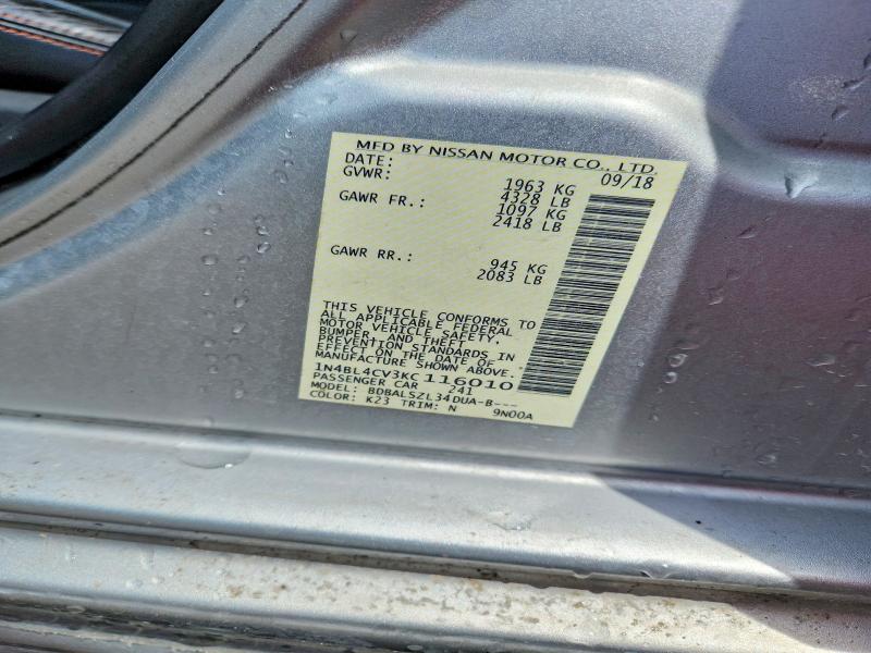Aukcja sprzedaży 2019 Nissan Altima, vin: 1N4BL4CV3KC116010, numer aukcji: 59801576