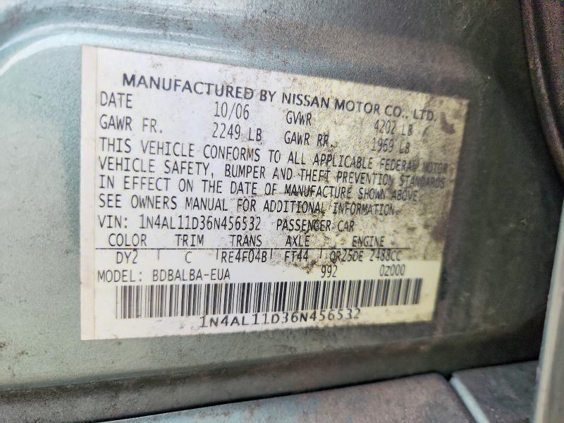 62165586 :رقم المزاد ، 1N4AL11D36N456532 vin ، 2006 Nissan Altima مزاد بيع