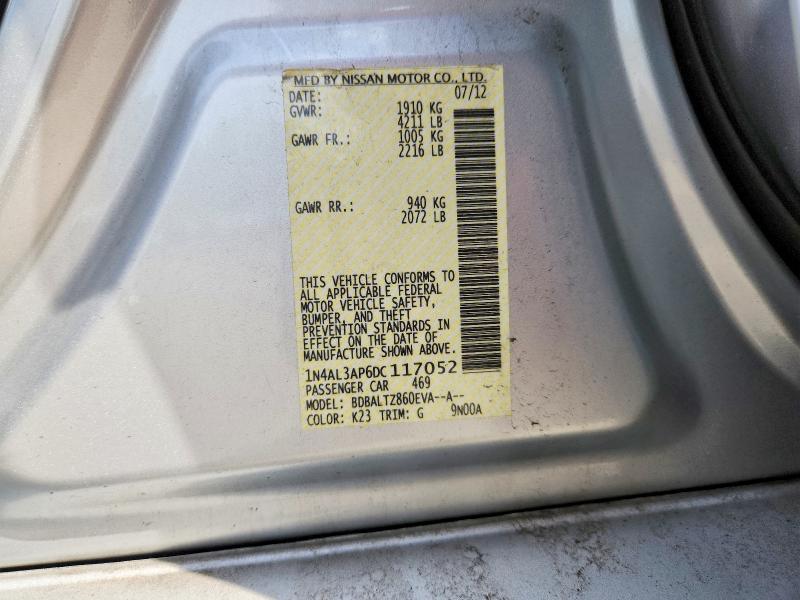 Aukcja sprzedaży 2013 Nissan Altima, vin: 1N4AL3AP6DC117052, numer aukcji: 62126036