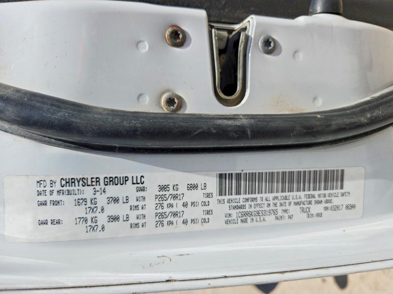 61952286 :رقم المزاد ، 1C6RR6KG9ES319765 vin ، 2014 Ram 1500 مزاد بيع