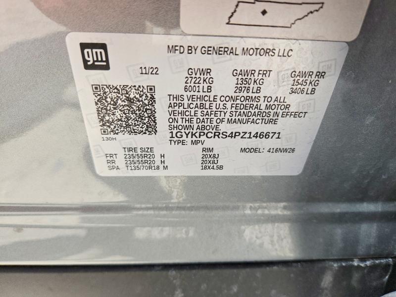 2023 Cadillac Xt6 მანქანა იყიდება აუქციონზე, vin: 1GYKPCRS4PZ146671, აუქციონის ნომერი: 62574086