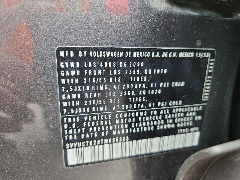 Aukcja sprzedaży 2026 Volkswagen Taos, vin: 3VVUC7B26TM035323, numer aukcji: 60293166