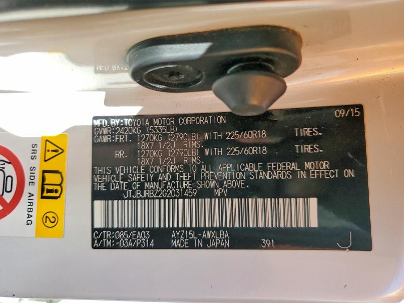 Aukcja sprzedaży 2016 Lexus Nx, vin: JTJBJRBZ2G2031459, numer aukcji: 63074546