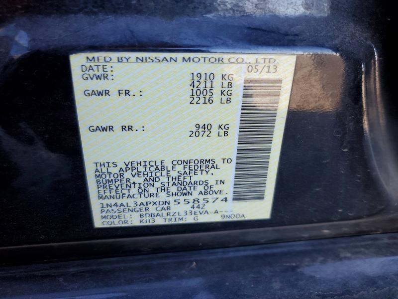 Aukcja sprzedaży 2013 Nissan Altima, vin: 1N4AL3APXDN558574, numer aukcji: 62347186