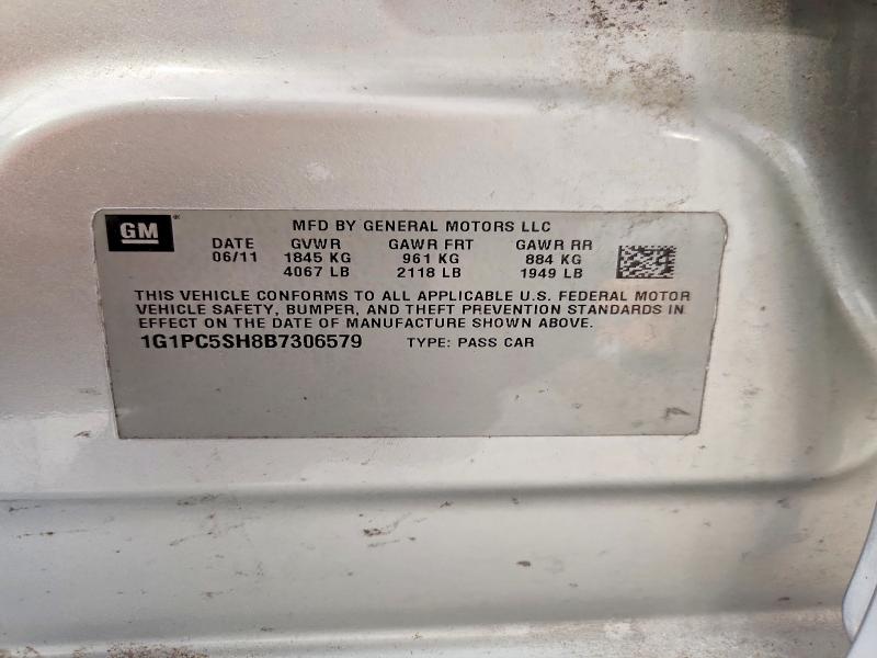 Продажа на аукционе авто 2011 Chevrolet Cruze, vin: 1G1PC5SH8B7306579, номер лота: 61409576