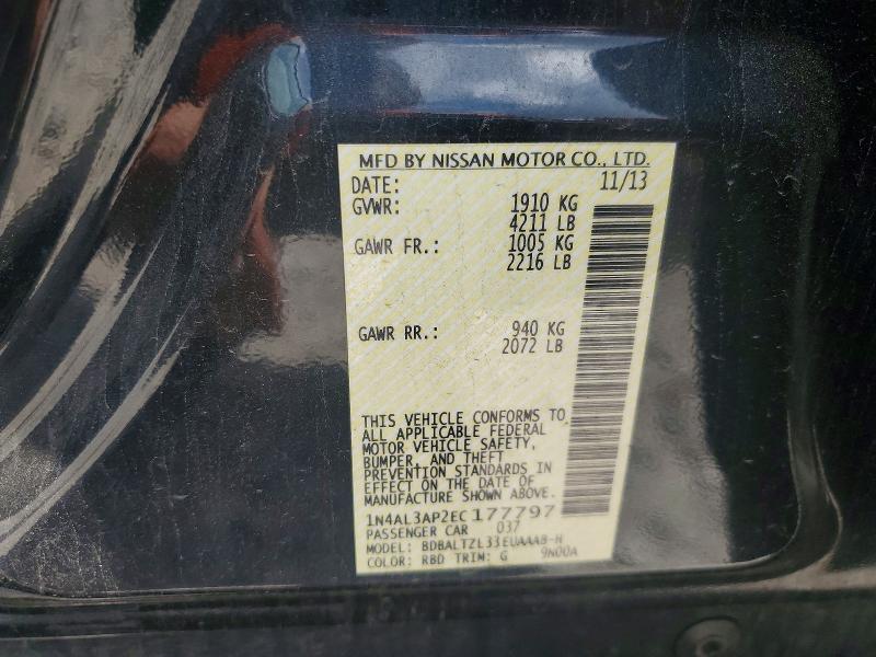 Продажа на аукционе авто 2014 Nissan Altima, vin: 1N4AL3AP2EC177797, номер лота: 60376956