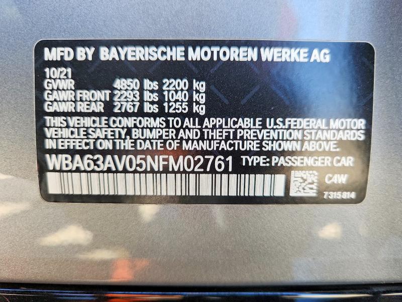 Продаж на аукціоні авто 2022 Bmw 430i, vin: WBA63AV05NFM02761, номер лоту: 60251316