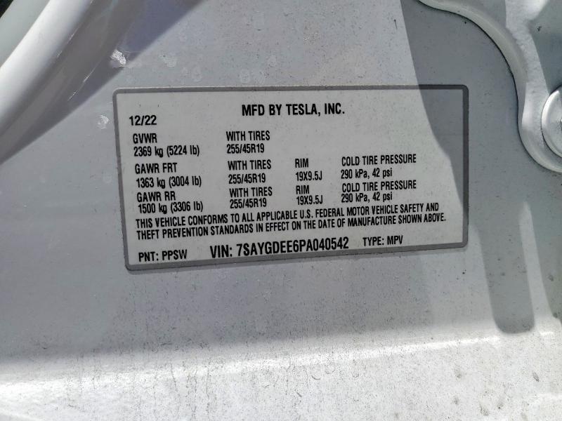 Aukcja sprzedaży 2023 Tesla Model Y, vin: 7SAYGDEE6PA040542, numer aukcji: 61908046