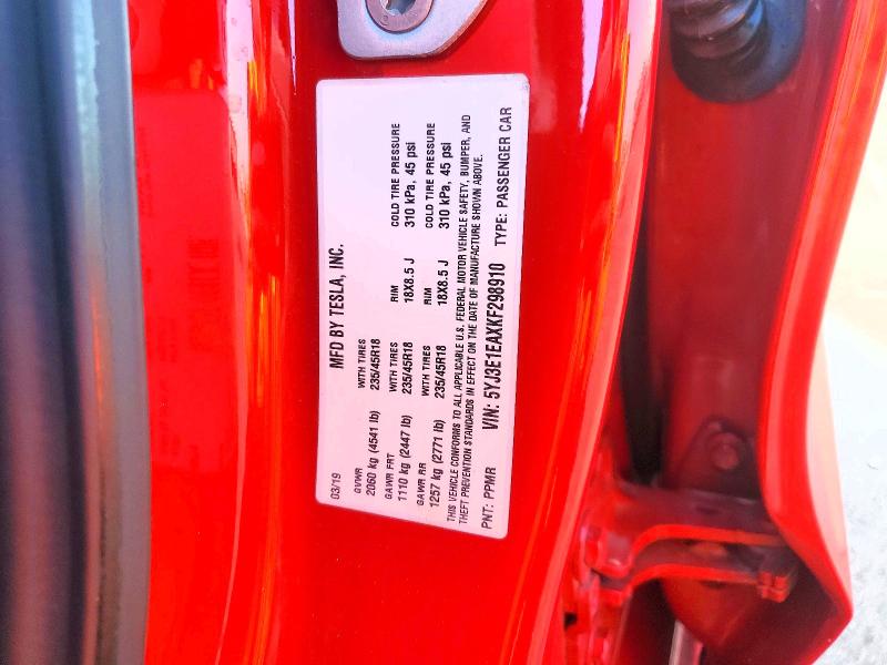 Aukcja sprzedaży 2019 Tesla Model 3, vin: 5YJ3E1EAXKF298910, numer aukcji: 61733806