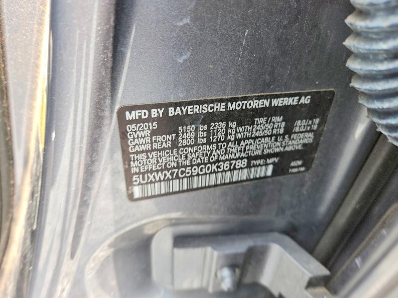 62091156 :رقم المزاد ، 5UXWX7C59G0K36788 vin ، 2016 Bmw X3 مزاد بيع