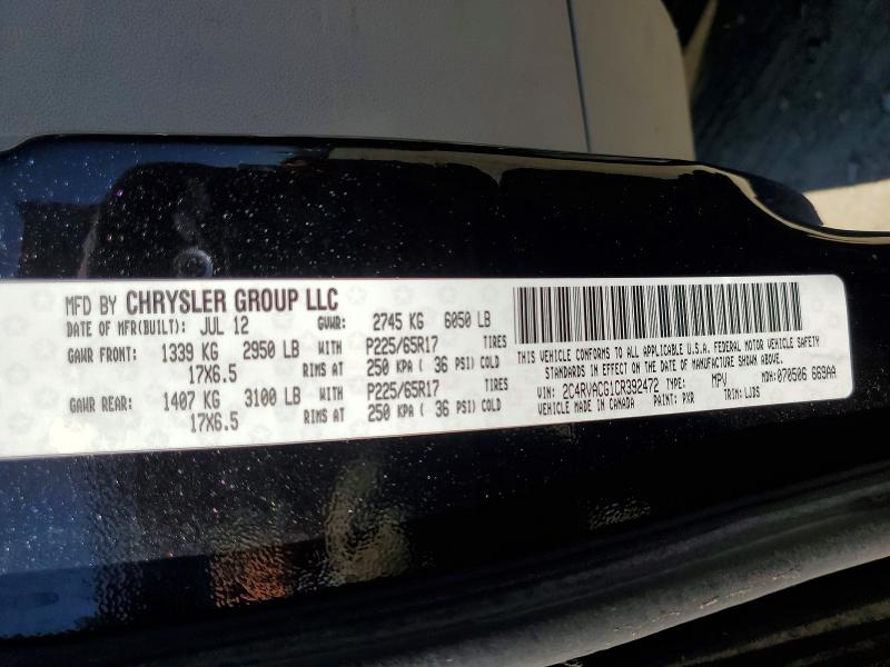 Продаж на аукціоні авто 2012 Volkswagen Routan, vin: 2C4RVACG1CR392472, номер лоту: 60016266