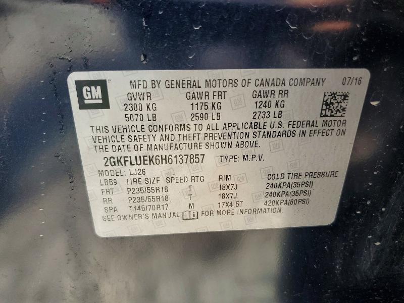 Продажа на аукционе авто 2017 Gmc Terrain, vin: 2GKFLUEK6H6137857, номер лота: 60963286