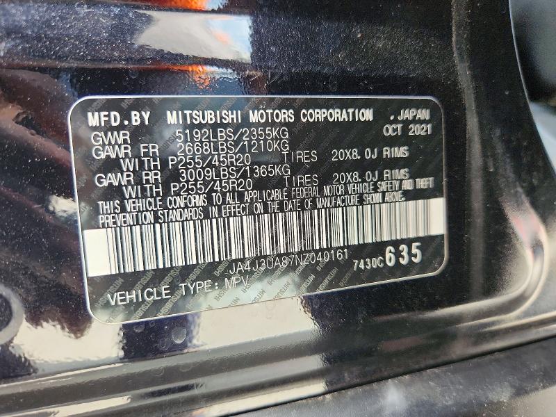 Aukcja sprzedaży 2022 Mitsubishi Outlander, vin: JA4J3UA87NZ040161, numer aukcji: 61352836