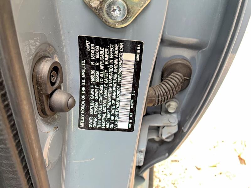 63548876 :رقم المزاد ، SHHFK7H46HU228097 vin ، 2017 Honda Civic مزاد بيع