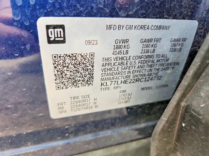 61677946 :رقم المزاد ، KL77LHE22RC124732 vin ، 2024 Chevrolet Trax مزاد بيع