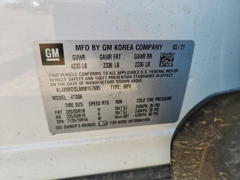 Aukcja sprzedaży 2021 Buick Encore Gx, vin: KL4MMDSL9MB157695, numer aukcji: 59360996