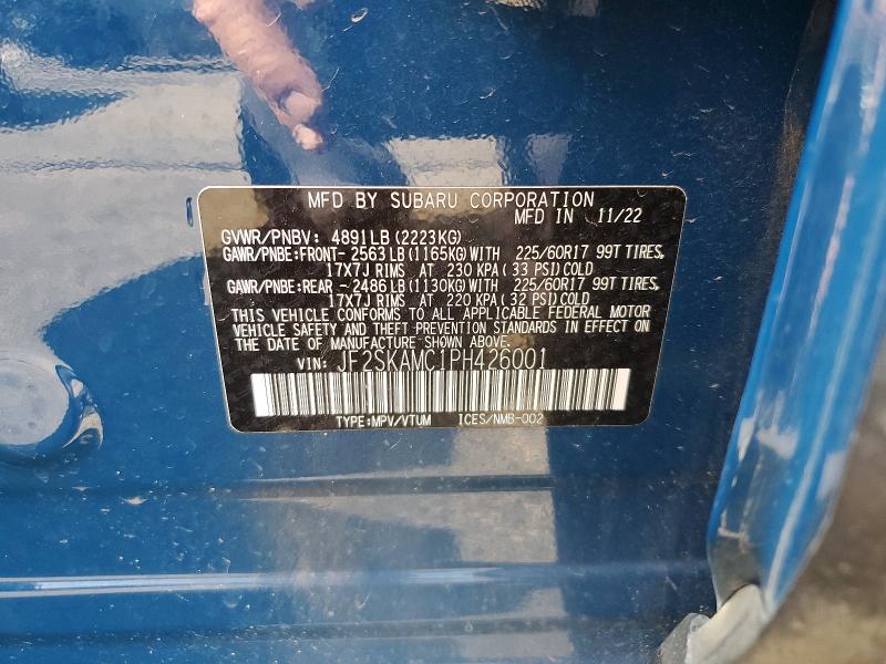 Aukcja sprzedaży 2023 Subaru Forester, vin: JF2SKAMC1PH426001, numer aukcji: 63033166