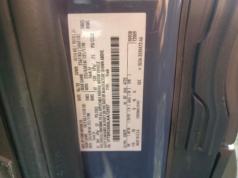 Продажа на аукционе авто 2020 Ford Transit, vin: 1FTBR3X85LKA72557, номер лота: 59745976