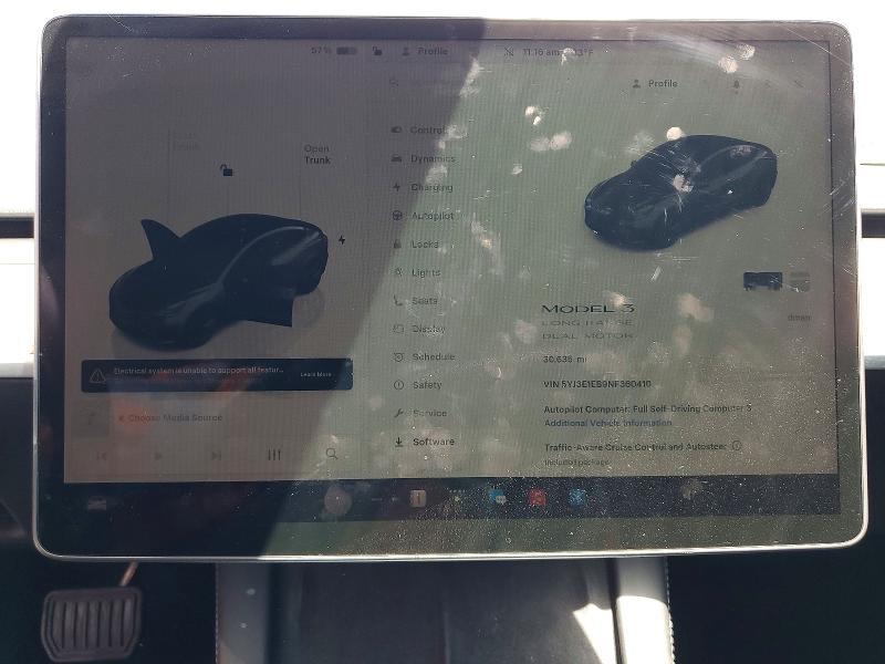 57950456 :رقم المزاد ، 5YJ3E1EB9NF360410 vin ، 2022 Tesla Model 3 مزاد بيع