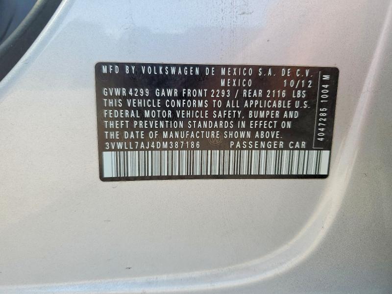Aukcja sprzedaży 2013 Volkswagen Jetta, vin: 3VWLL7AJ4DM387186, numer aukcji: 59541566