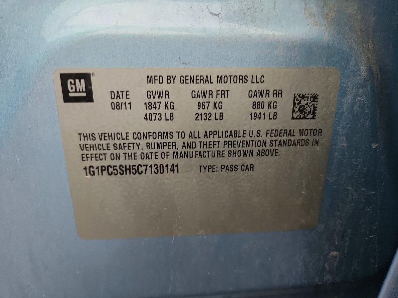 Aukcja sprzedaży 2012 Chevrolet Cruze, vin: 1G1PC5SH5C7130141, numer aukcji: 63019716
