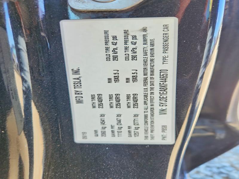 61202486 :رقم المزاد ، 5YJ3E1EA8KF446570 vin ، 2019 Tesla Model 3 مزاد بيع